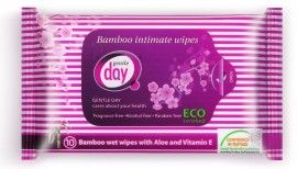 Chusteczki do higieny intymnej z włókna bambusowego (nawilżane) 10 szt. - Gentle Day
