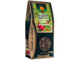 Herbata zielona z owocami maliny i truskawki 100g Natura Wita