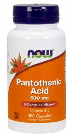NOW FOODS Pantothenic Acid 500mg, 100caps. - kwas pantotenowy, witamina B5