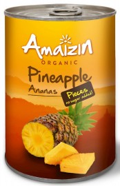 Ananas kawałki w soku własnym BIO 400 g - AMAIZIN