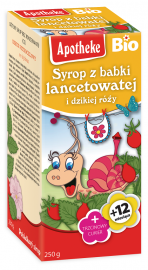 Syrop dla dzieci z babki lancetowatej i dzikiej róży BIO 250g - Apotheke (Little Mole)