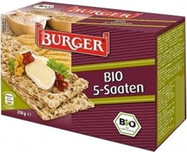 Pieczywo chrupkie razowe 5 ziaren Bio 250g- Burger
