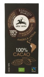 Tabliczka gorzka 100% kakao Bio 50g- Alce Nero