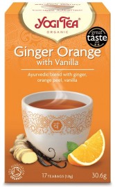 Herbatka Imbirowo - Pomarańczowa Z WANILIĄ BIO (17 x 1,8 g) 30,6 g - YOGI TEA