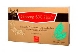 Ginseng 500 PLUS Żeńszeń + Schisandra + Zielona herbata + Mleczko pszczele + ...